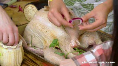 Thanksgiving Cooking and Pussy Stuffing by Club Sweethearts - Hot Lesbians Get Wet and Wild - sexu.com