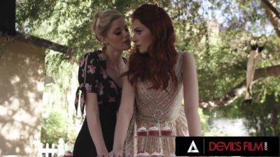 DEVILS FILM - Steamy Outdoor Sex With Stunning Lesbians Charlotte Stokely And Maya Kendrick - hotmovs.com