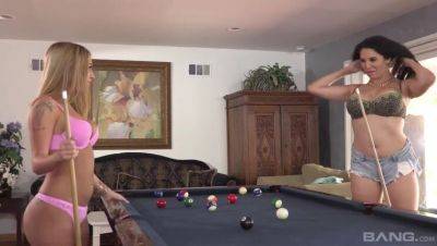 Missy Martinez - Kat Dior & Missy Martinez: Lesbian Play with Big Toys on Pool Table - veryfreeporn.com