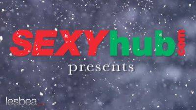 Katy Rose - Katy Rose and Izzy Delphine share a romantic Christmas dinner with hot lesbian action - sexu.com - Czech Republic