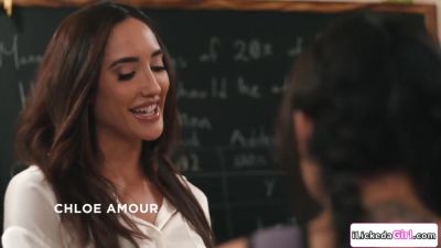 Lesbian teacher having threesome with student and stepmom - hotmovs.com
