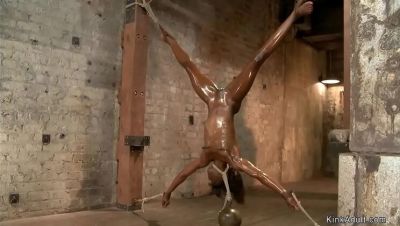 Claire Adams - Ana Foxxx - Oiled Ebony Lesbian Bondage with Ana Foxxx and Claire Adams - Rough Dildo Toying and Hogtied Punishment - xxxfiles.com