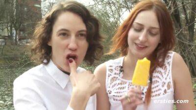 American Babes Explore Each Other's Sexy Bodies Outdoors - Redhead eats icecream and her lesbian girlfriend - xtits.com - Germany - Usa