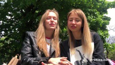 Sexy Couple Take Turns Heating Each Other Up - Blonde lesbians Hd interview outdoors - xtits.com - Germany